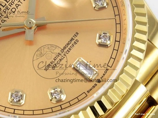 0121 StreetReady Day Date 36 YG TWSF Best Edition YG Diamonds Dial on YG Bracelet A 1616